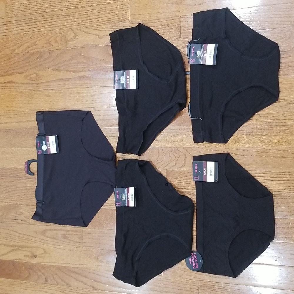 5 pair of Black Panty Bundle size Small
